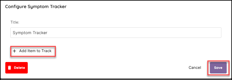Configure Symptom Tracker