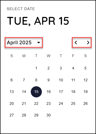 Date Change Calendar