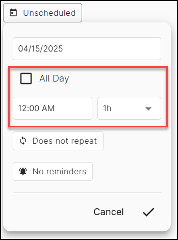 Date Change Calendar