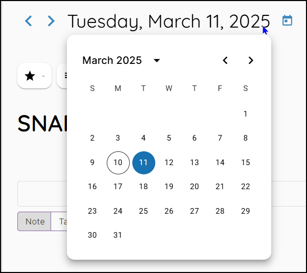 Date Change Calendar