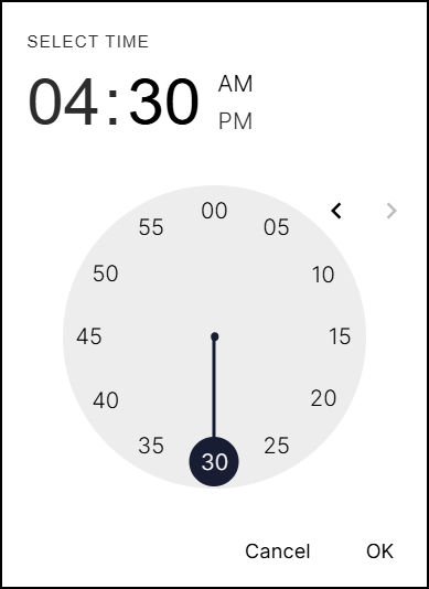 Time Picker Minutes