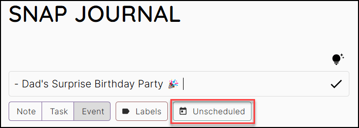 Unscheduled Event