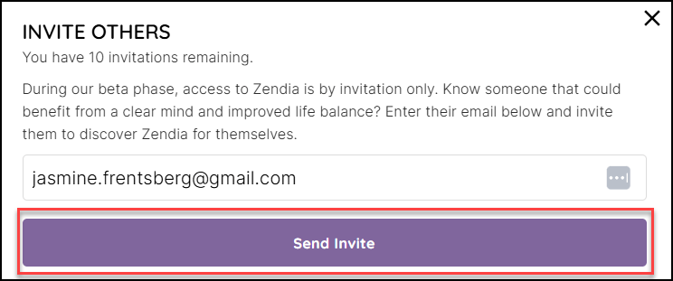 Invite Others entry