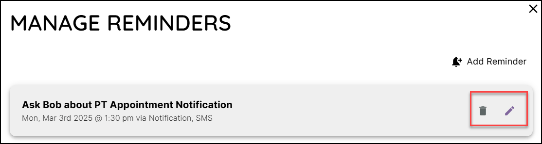 Manage Reminders