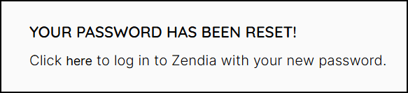 Account Settings Password Reset Confirmation