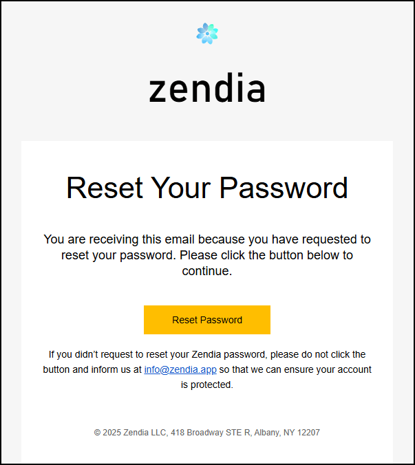 Password Reset Email