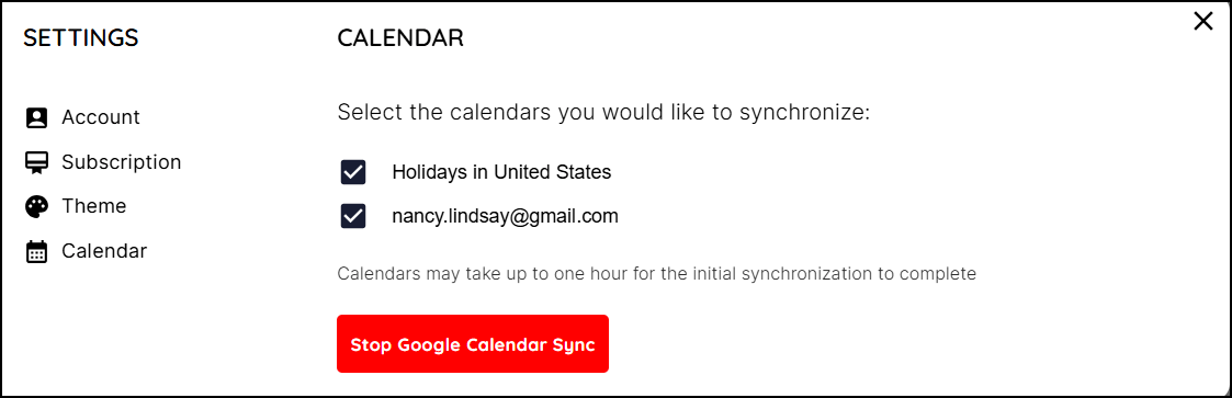 Sync with Google Calendar