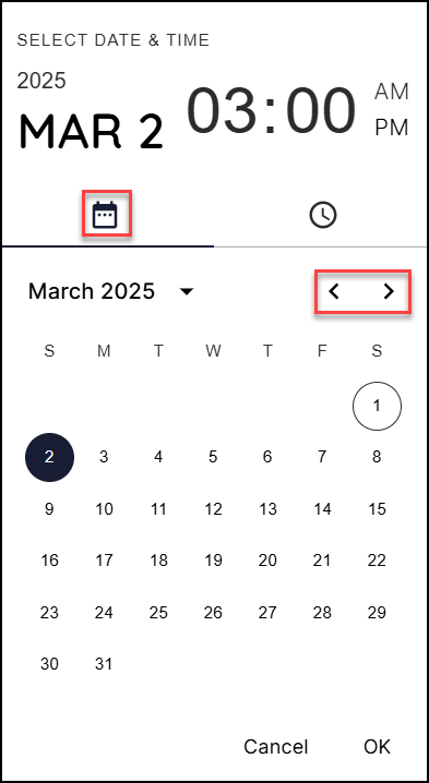 Task Date Selection