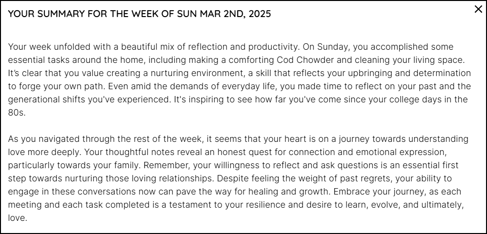 Weely Summary